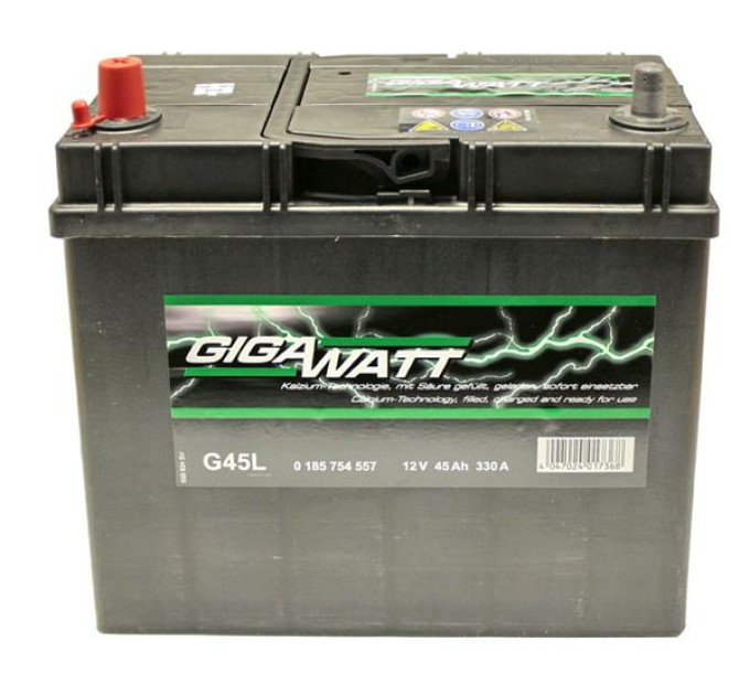 Акумулятор GIGAWATT ASIA 45А ЛІВИЙ [+] 12V 45AH 330A