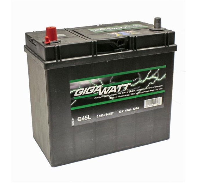 Акумулятор GIGAWATT ASIA 45А ЛІВИЙ [+] 12V 45AH 330A