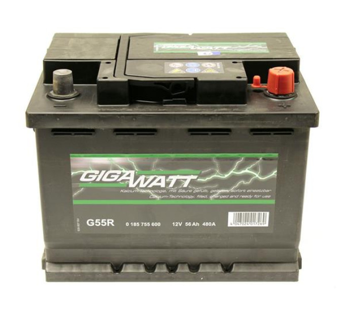 Акумулятор GIGAWATT 56Ah 12V 480A – якісна батарея для вашого автомобіля
