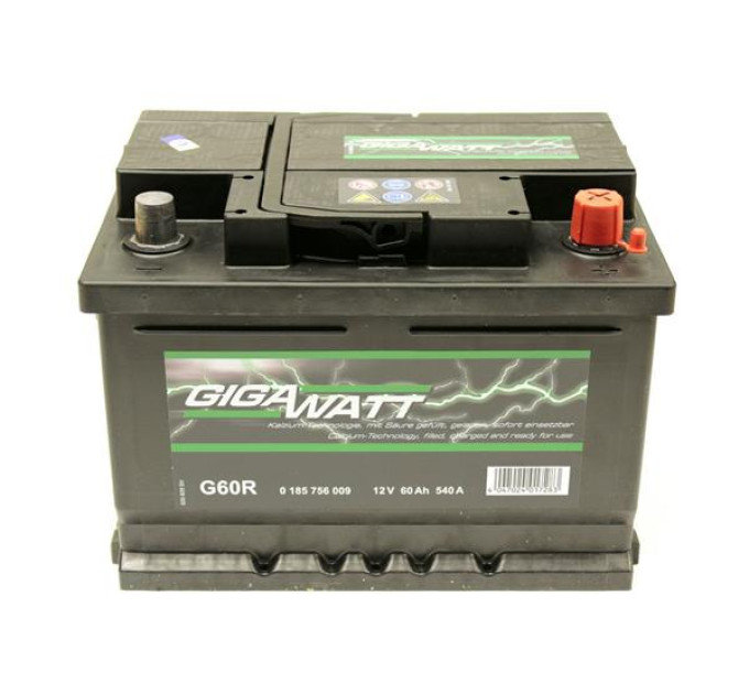 Акумулятор GIGAWATT 60А [правий +] 12V 60AH 540A