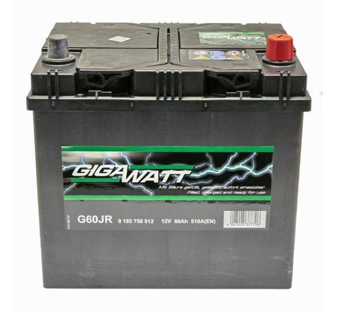 Акумулятор GIGAWATT ASIA 60А 12V 510A