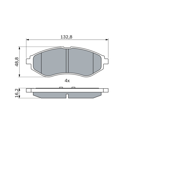 Передні гальмівні колодки CHEVROLET AVEO / KALOS (T200) BOSCH