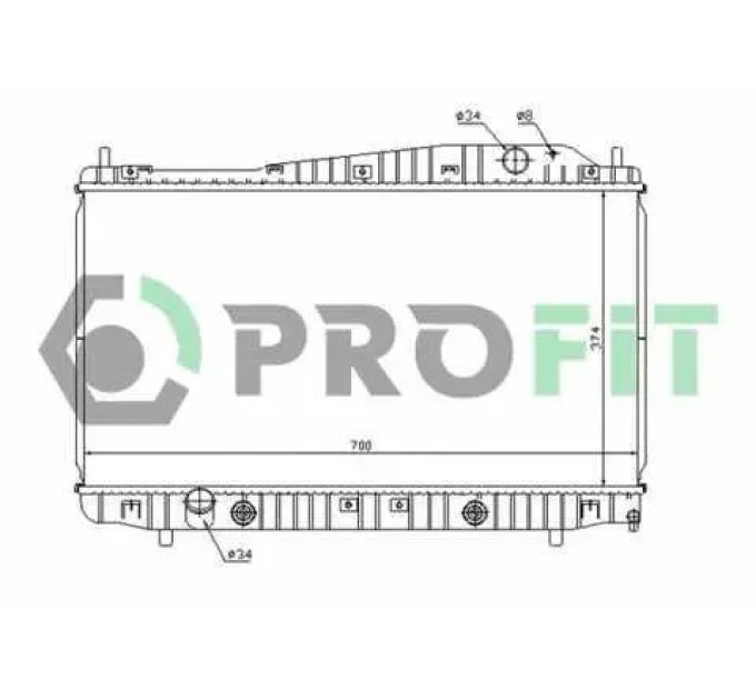 Радіатор охолодження Chevrolet Evanda (автомат, з кондиціонером / без) PROFIT