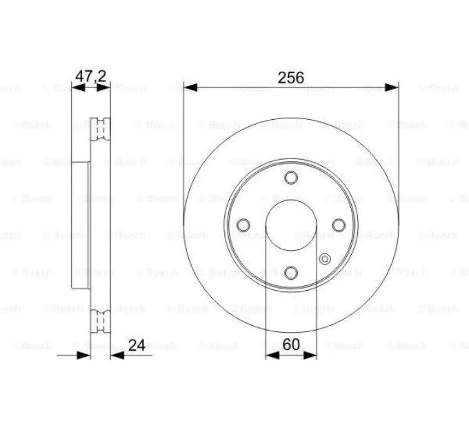 Передній гальмівний диск BOSCH для CHEVROLET LACETTI 03/05