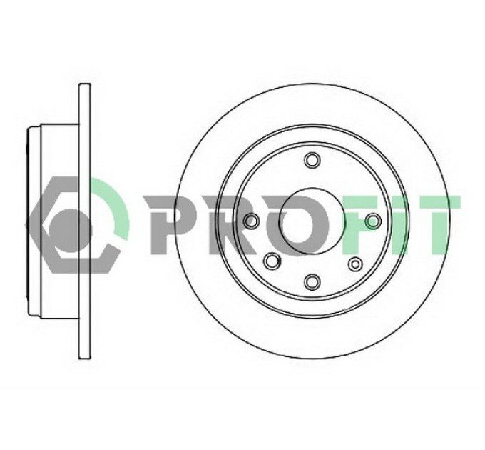Задній гальмівний диск PROFIT для Chevrolet Lacetti 05-, Daewoo Nubira 03-