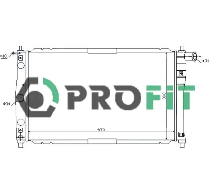 Радіатор охолодження Daewoo Lanos (з кондиціонером) PROFIT