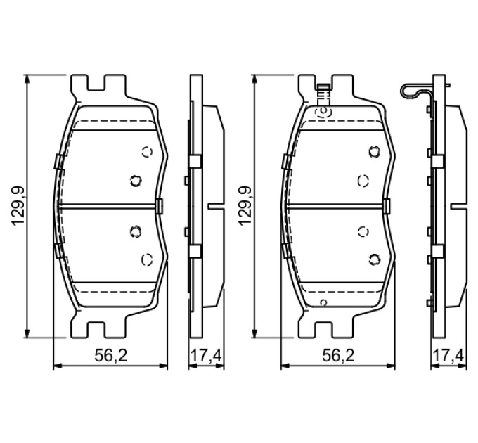 Передні гальмівні колодки HYUNDAI ACCENT III (MC) 1.4 BOSCH (2005–2012)