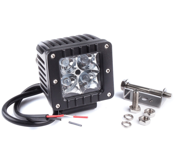 ФАРА ДЕННОГО СВІТЛА LED, 4x4W, IP67, 1680 ЛМ, АЛЮМІНІЄВИЙ КОРПУС, 81x81x76 ММ
