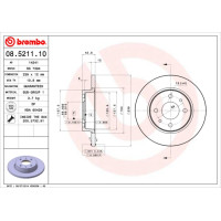 Диск гальмівний передній BREMBO LADA SAMARA (2108, 2109, 2113, 2114) 1.5 1984.09-2013.12 Диск гальмівний передній BREMBO LADA SAMARA (2108, 2109, 2113, 2114) 1.5 1984.09-2013.12